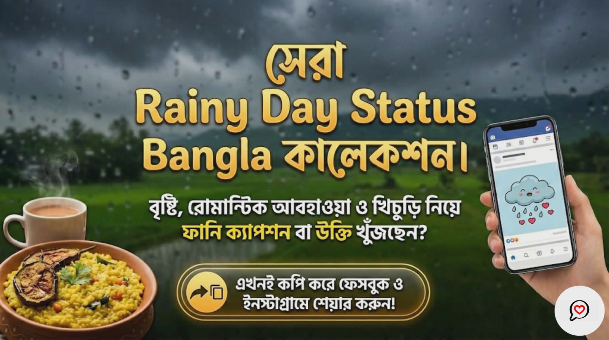 Rainy Day Status Bangla: বৃষ্টি ও আবহাওয়া নিয়ে উক্তি ও ক্যাপশন