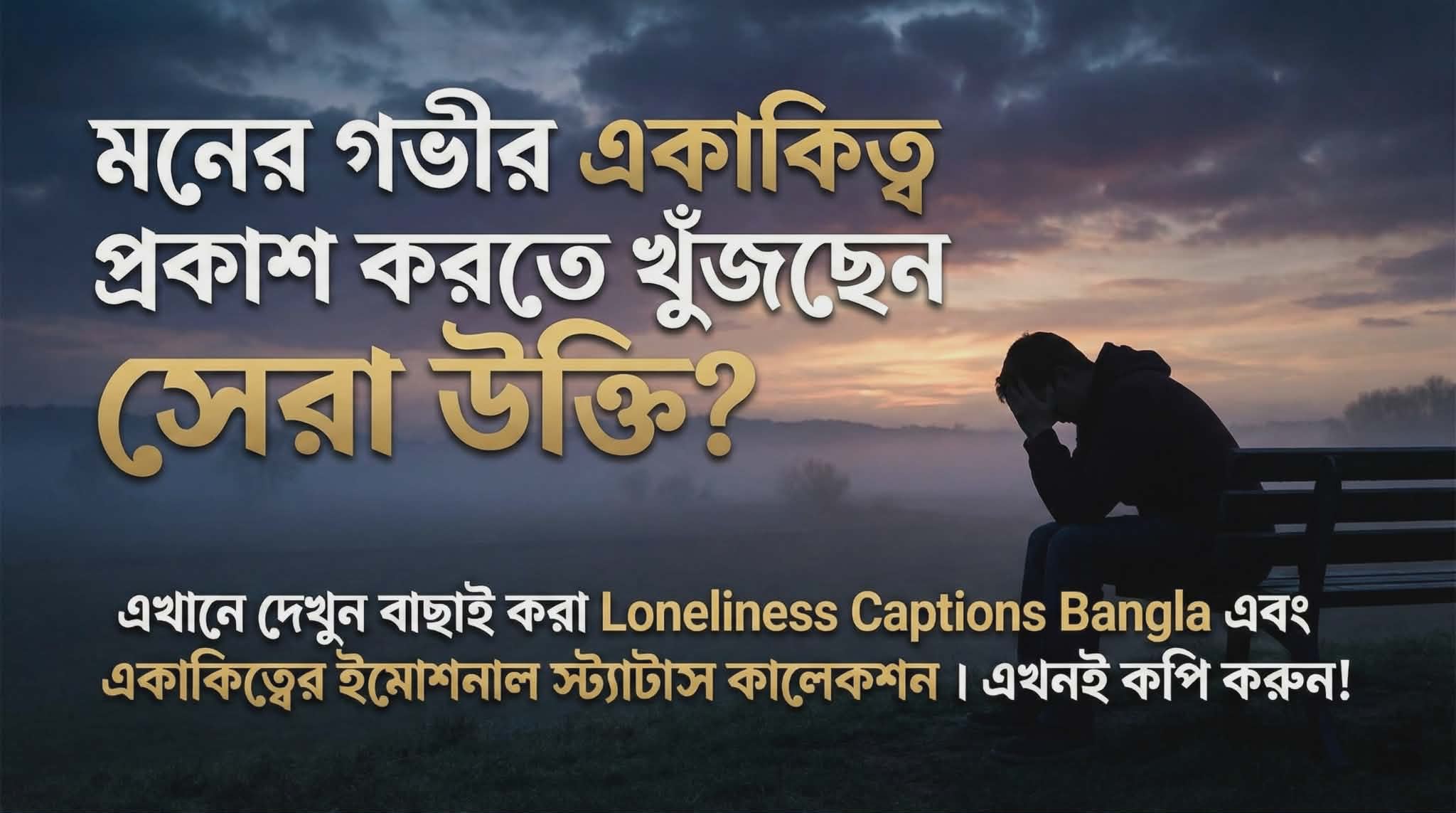 ৬০+ Loneliness Captions Bangla: একাকিত্বের সেরা স্ট্যাটাস ও উক্তি