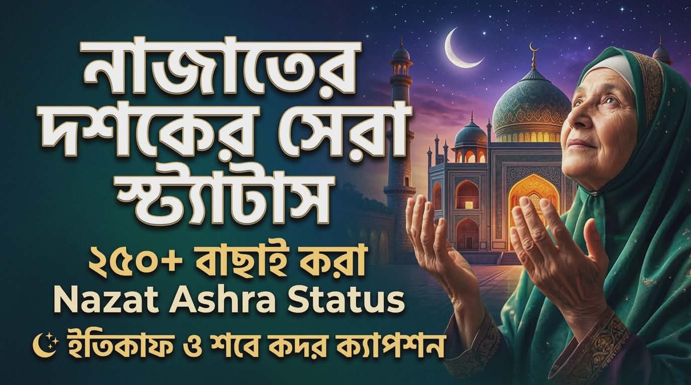 সেরা ২৫০+ নাজাতের দশকের স্ট্যাটাস ও ইতিকাফ ক্যাপশন | Nazat Ashra Status