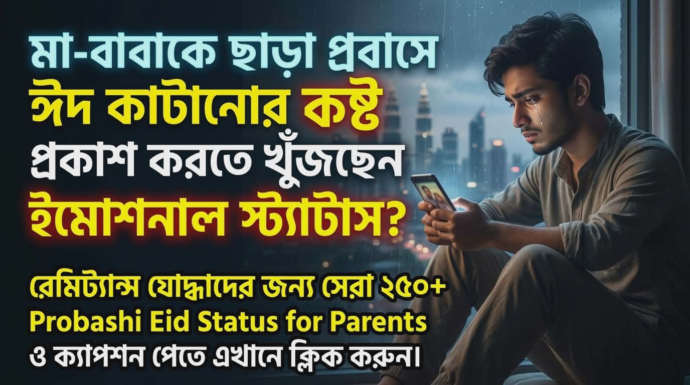 250+ Probashi Eid Status for Parents | মা-বাবাকে ছাড়া প্রবাসে ঈদ