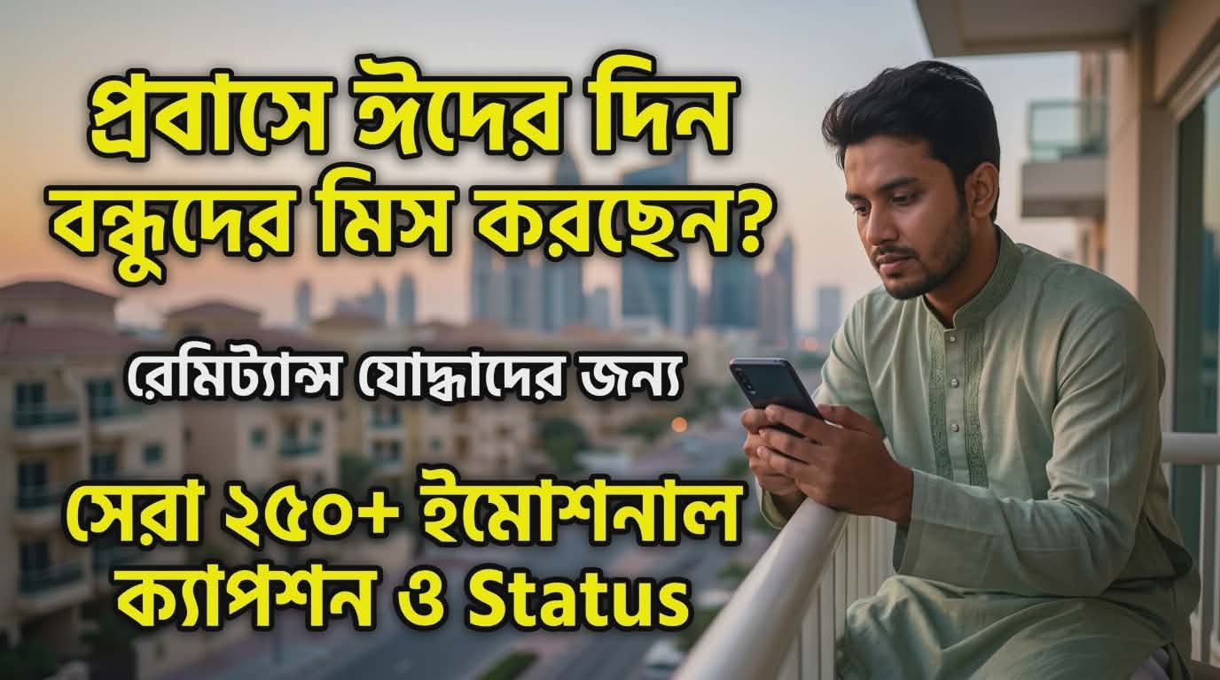 সেরা ২৫০+ Probashi Eid Status for Friends | বন্ধুদের মিস করার স্ট্যাটাস
