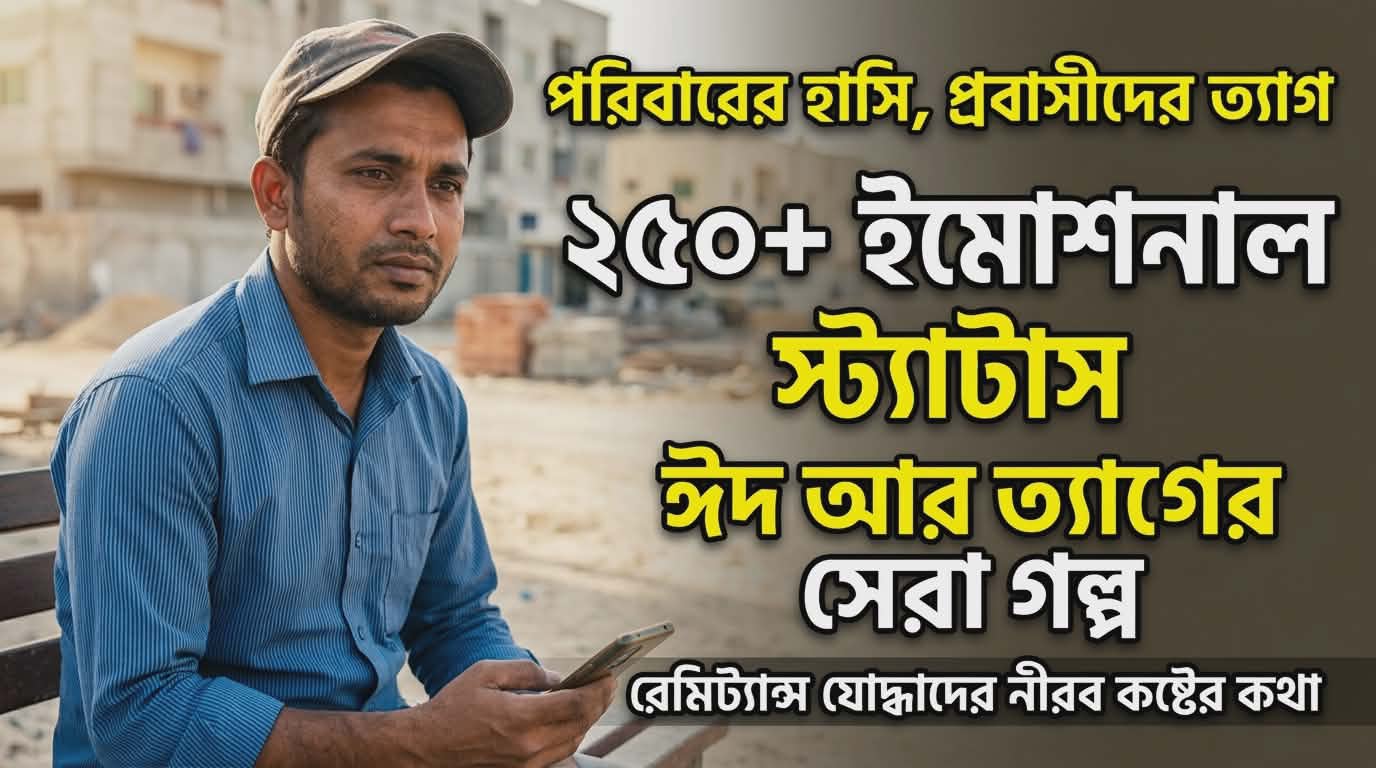 250+ Probashi Eid Sacrifice Status | প্রবাসীদের ঈদের কষ্টের স্ট্যাটাস