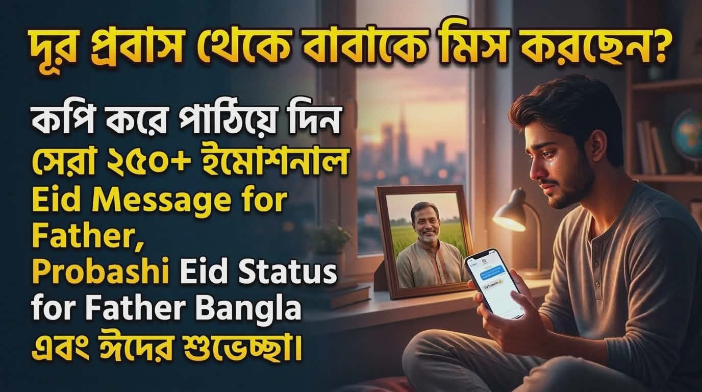 প্রবাস থেকে বাবার জন্য ইমোশনাল ঈদের স্ট্যাটাস | Eid Message for Father