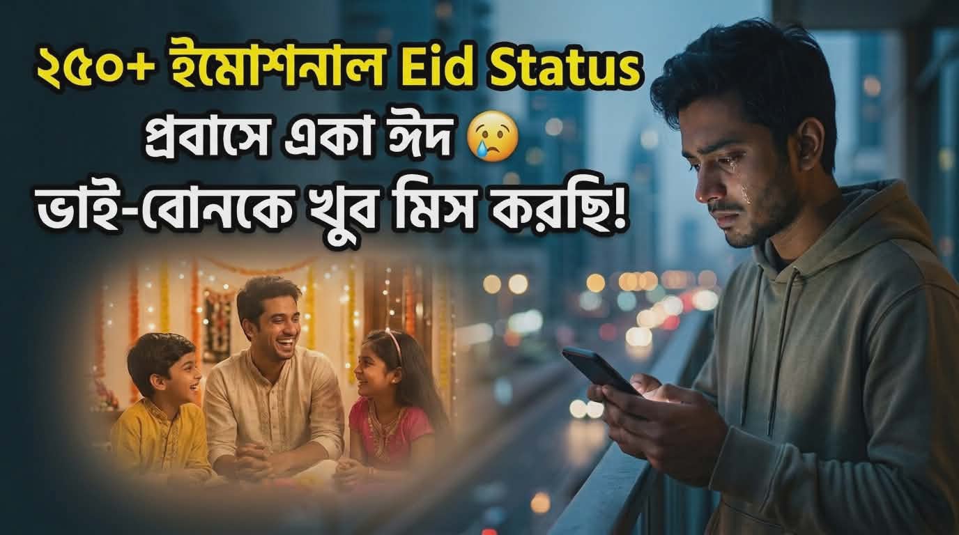 ২৫০+ ভাই-বোনকে মিস করার ইমোশনাল স্ট্যাটাস | Probashi Eid Status