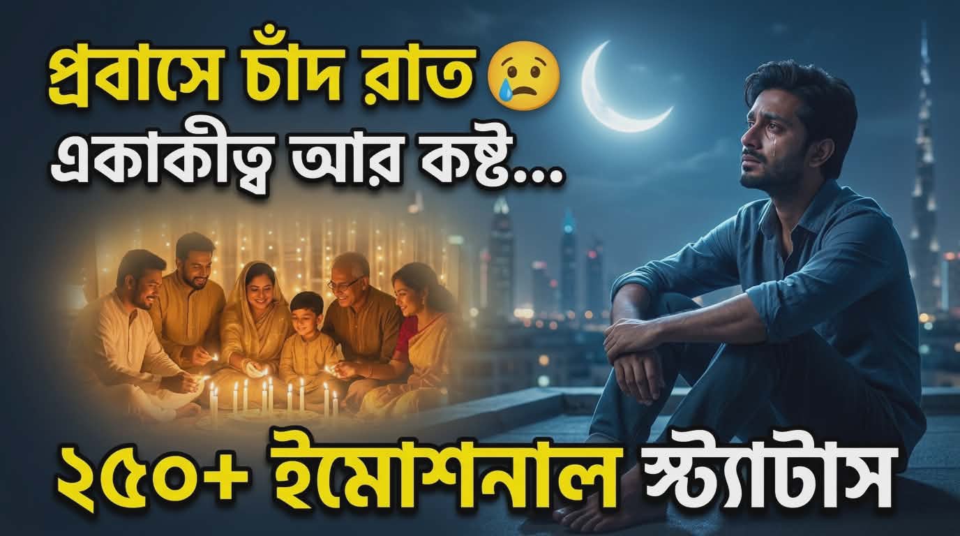 সেরা ২৫০+ প্রবাসীদের চাঁদ রাতের স্ট্যাটাস ও ক্যাপশন | Probashi Chand Raat Status