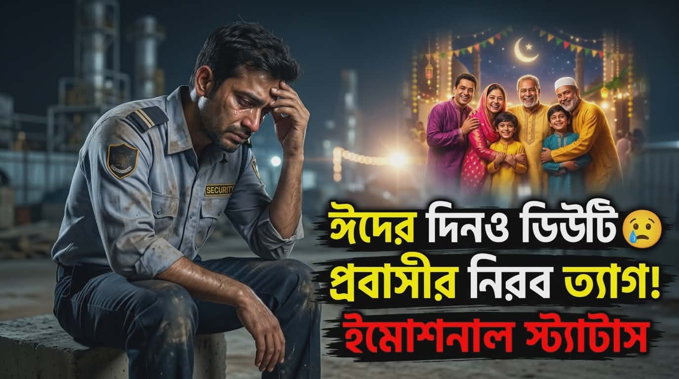 সেরা ২৫০+ Probashi Eid Duty Status | প্রবাসীদের ঈদের কষ্টের স্ট্যাটাস