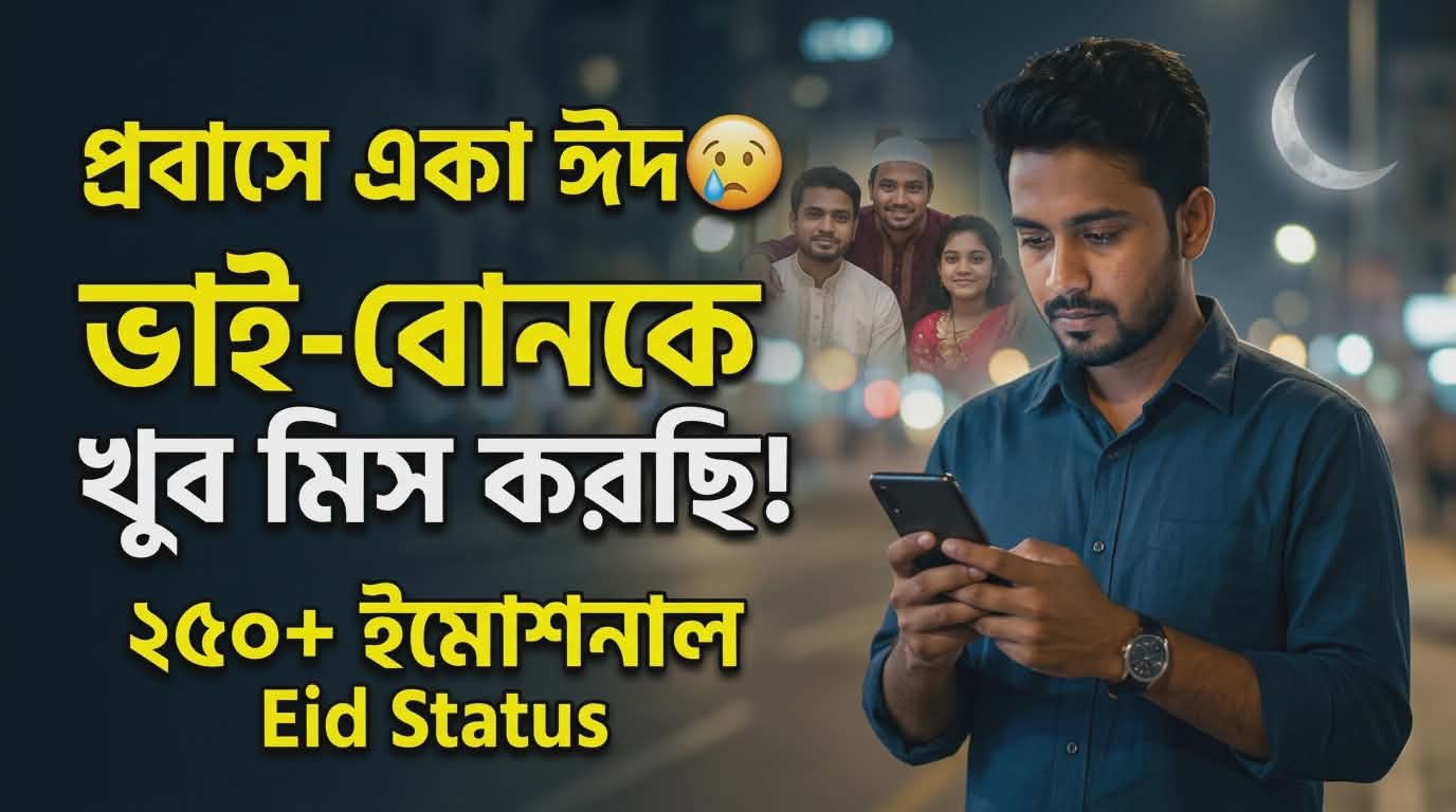 ২৫০+ সেরা Probashi Eid Status Bangla | রেমিট্যান্স যোদ্ধাদের স্যালুট