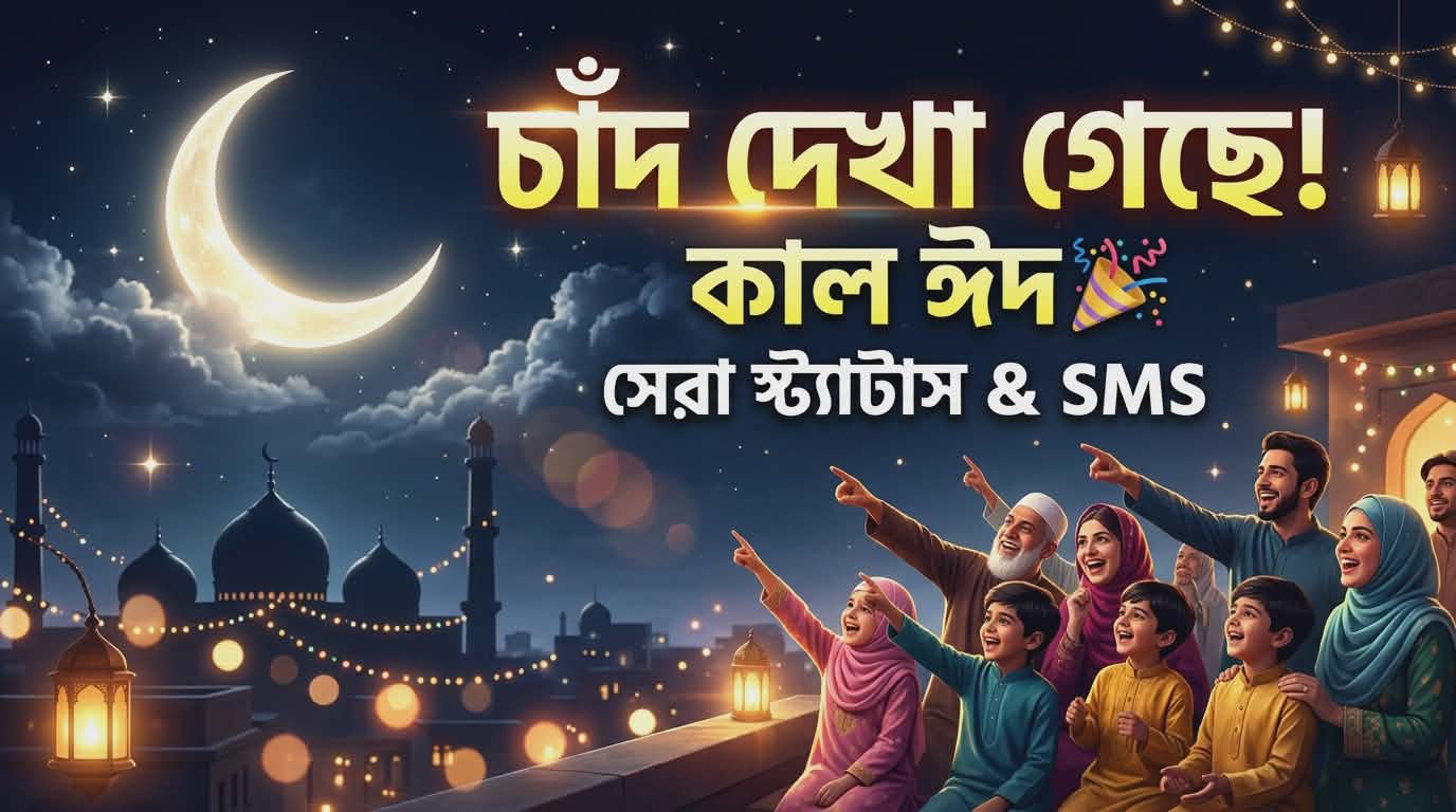 ২৫০+ চাঁদ দেখার স্ট্যাটাস ও কাল ঈদ এসএমএস | Eid Moon Sighting SMS