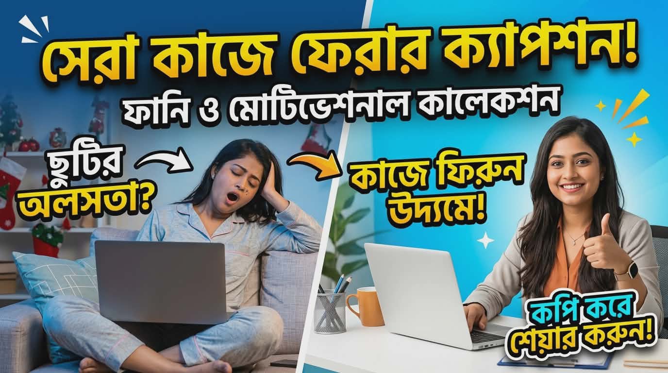 সেরা ২৫০+ কাজে ফেরার স্ট্যাটাস ও ক্যাপশন | Back to Work Status Bangla