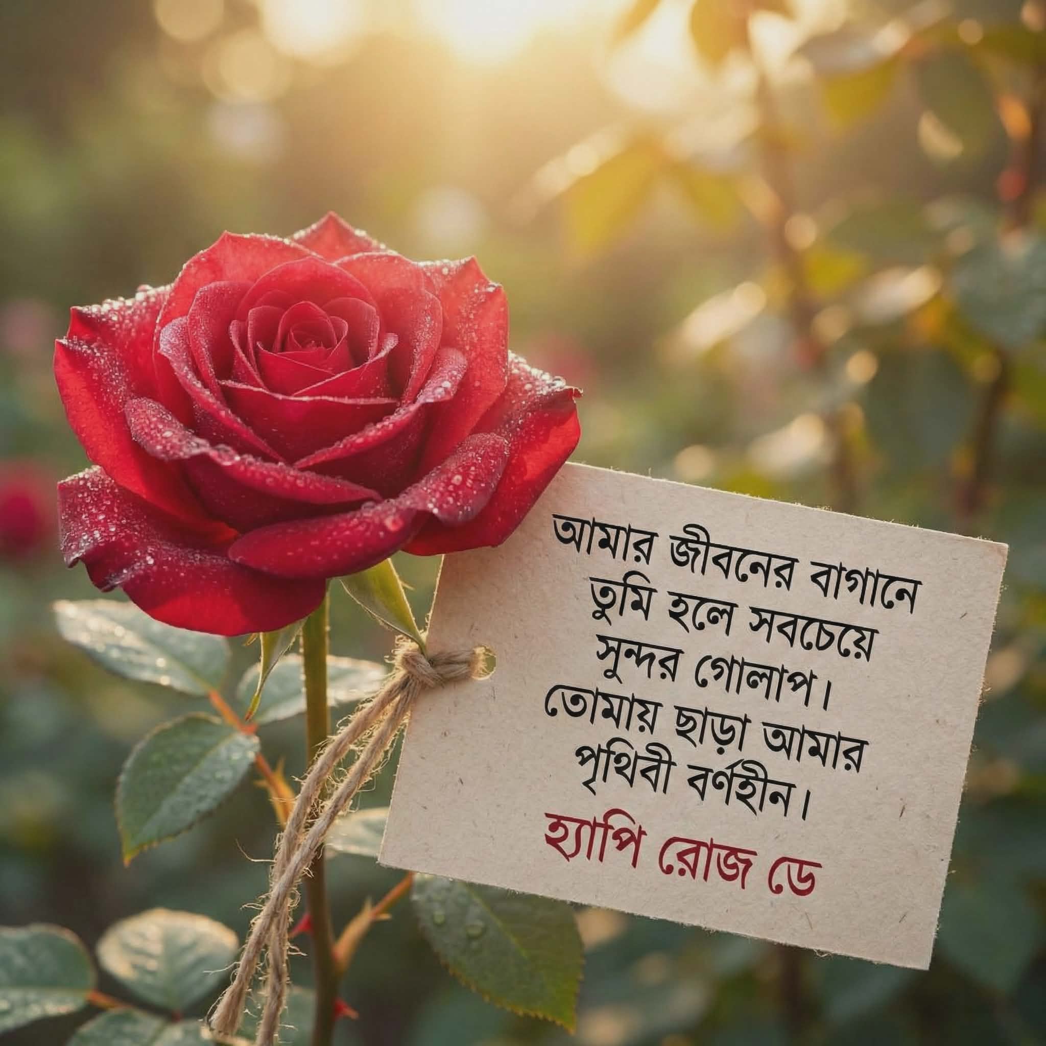 আমার জীবনের বাগানে তুমি গোলাপ | Bangla Romantic Rose Day Wishes