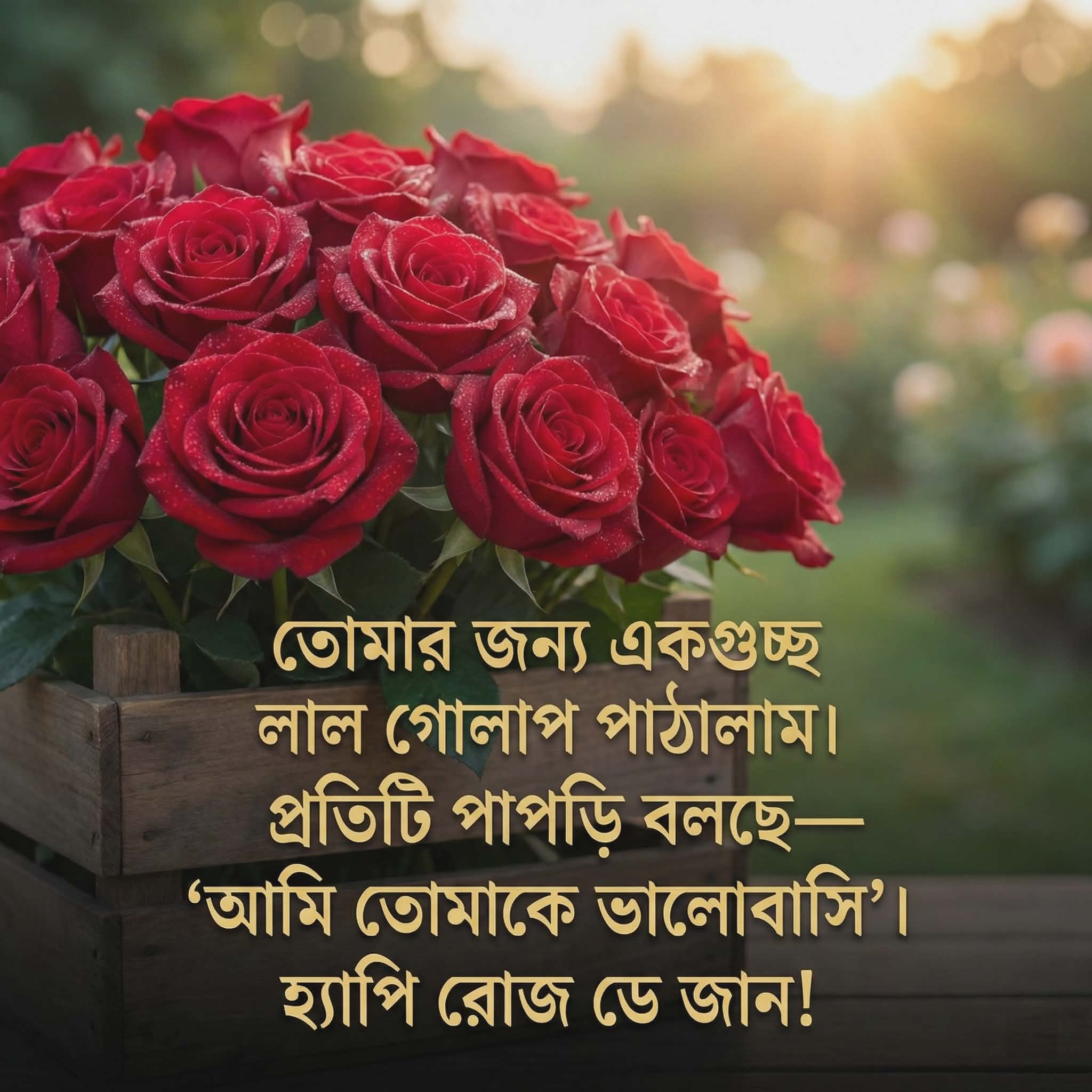 তোমার জন্য একগুচ্ছ লাল গোলাপ | Bangla Happy Rose Day Wishes