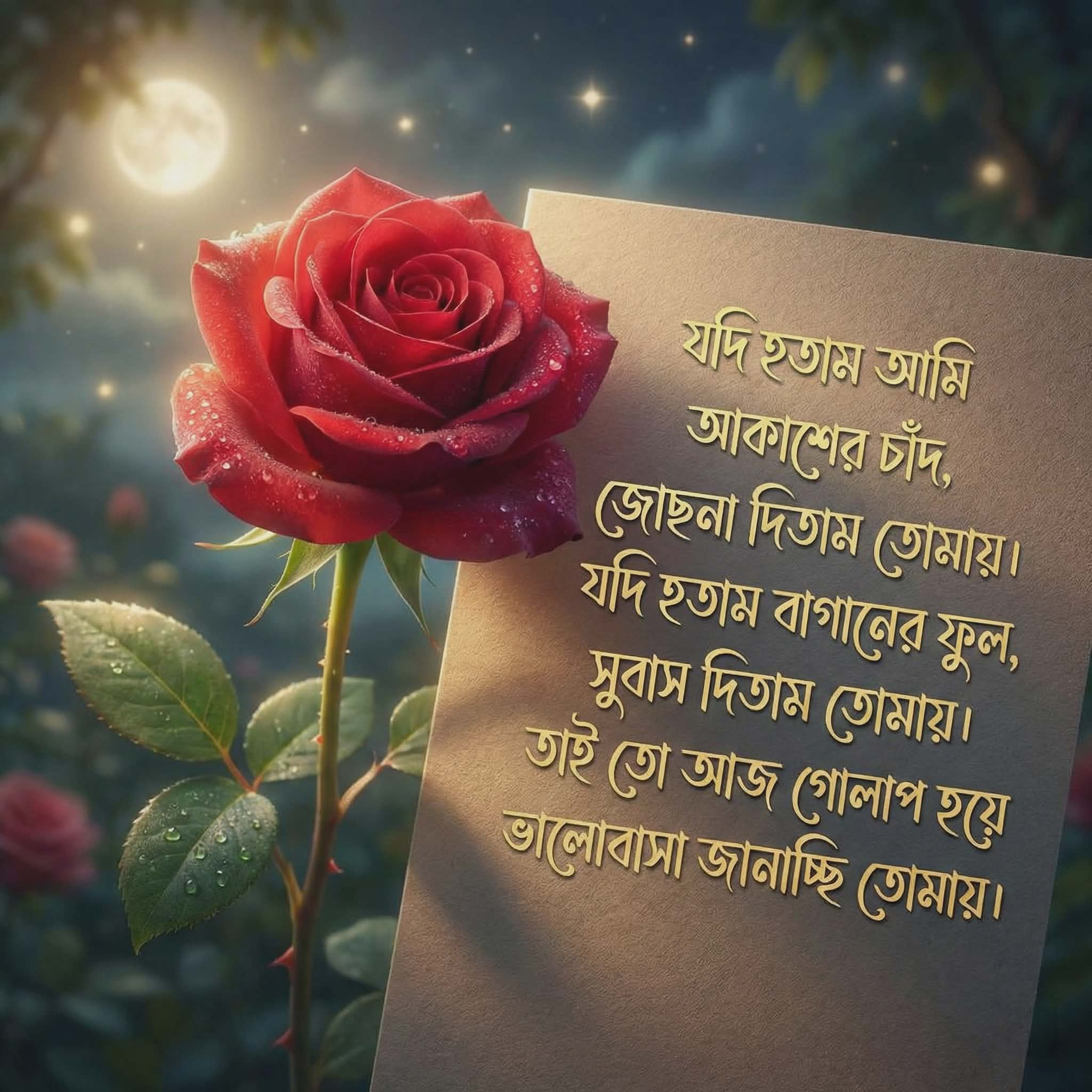 যদি হতাম আমি আকাশের চাঁদ | Bangla Romantic Rose Day Rhyme