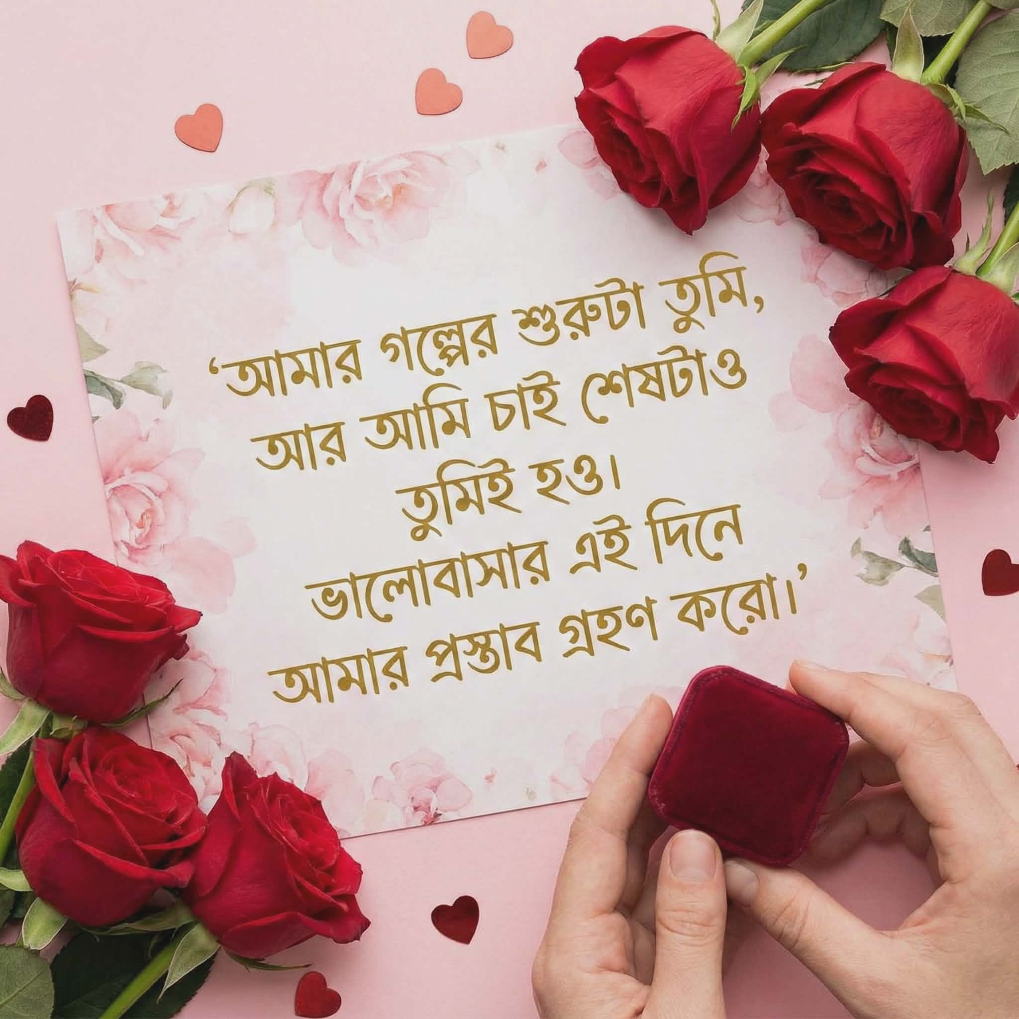 আমার গল্পের শুরুটা তুমি | Bangla Romantic Propose Day Image