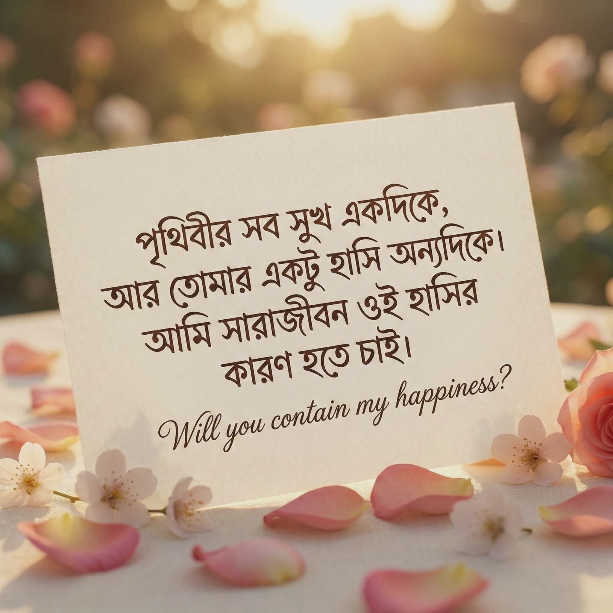 তোমার হাসির কারণ হতে চাই | Romantic Happy Propose Day Quotes