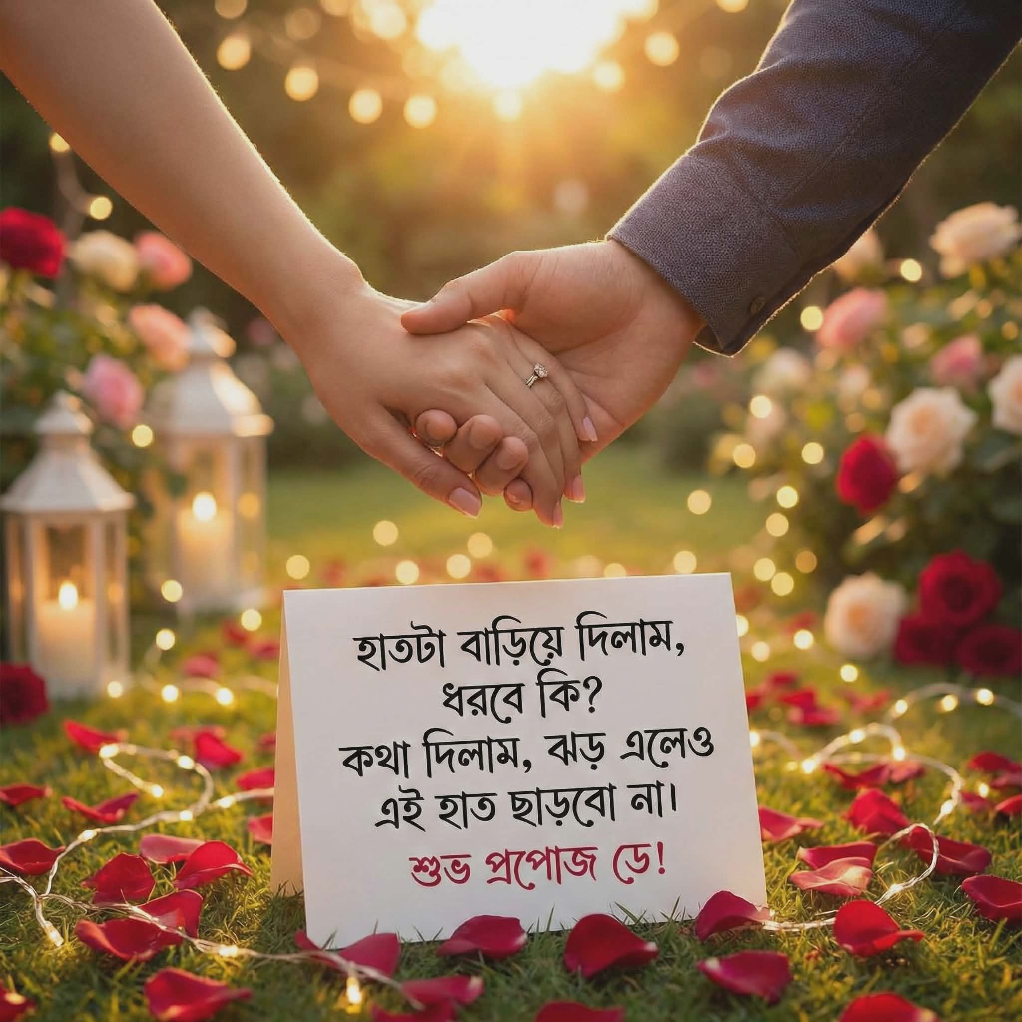 হাতটা বাড়িয়ে দিলাম, ধরবে কি? | Bangla Propose Day Promise Status