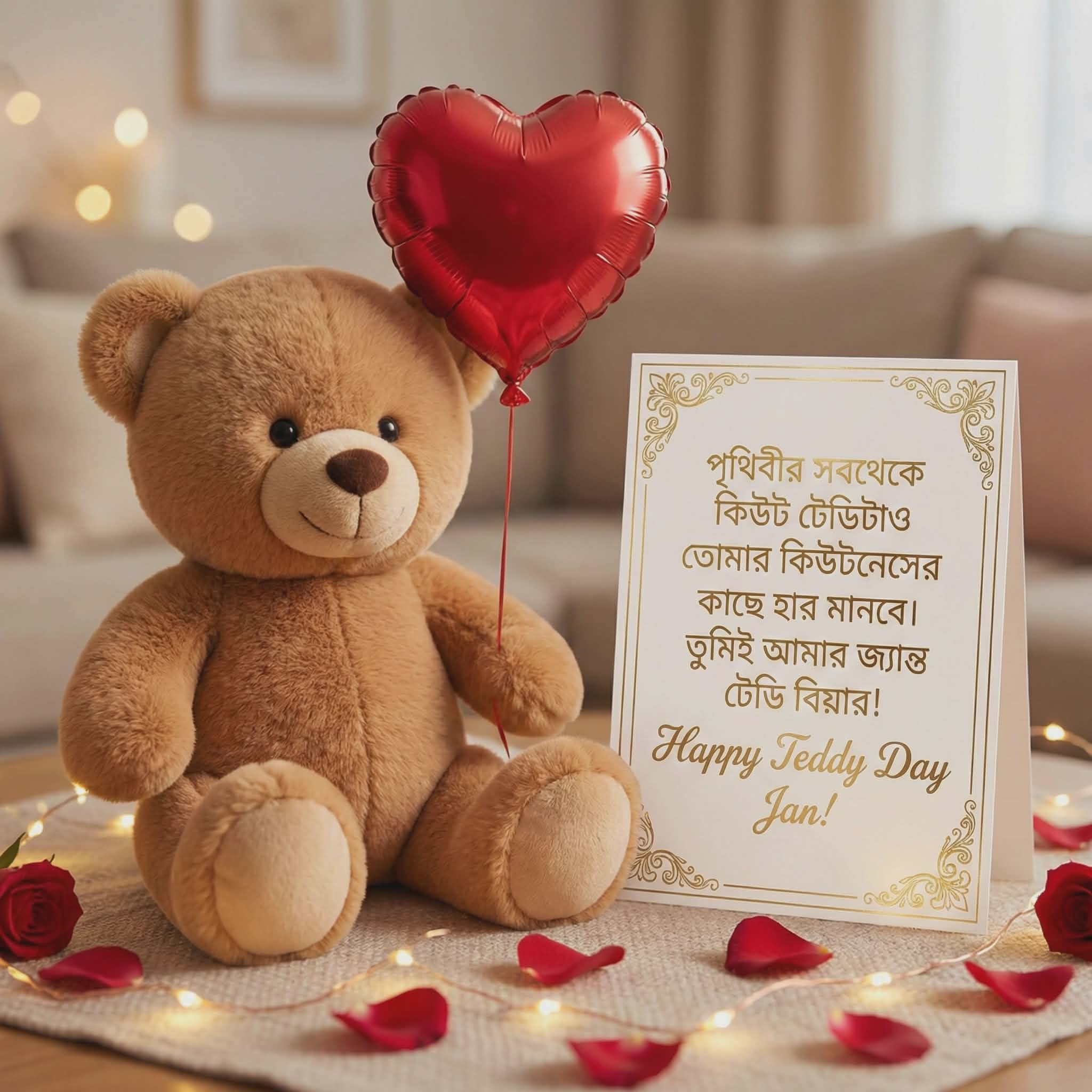 তুমিই আমার জ্যান্ত টেডি বিয়ার | Cute Happy Teddy Day Wishes