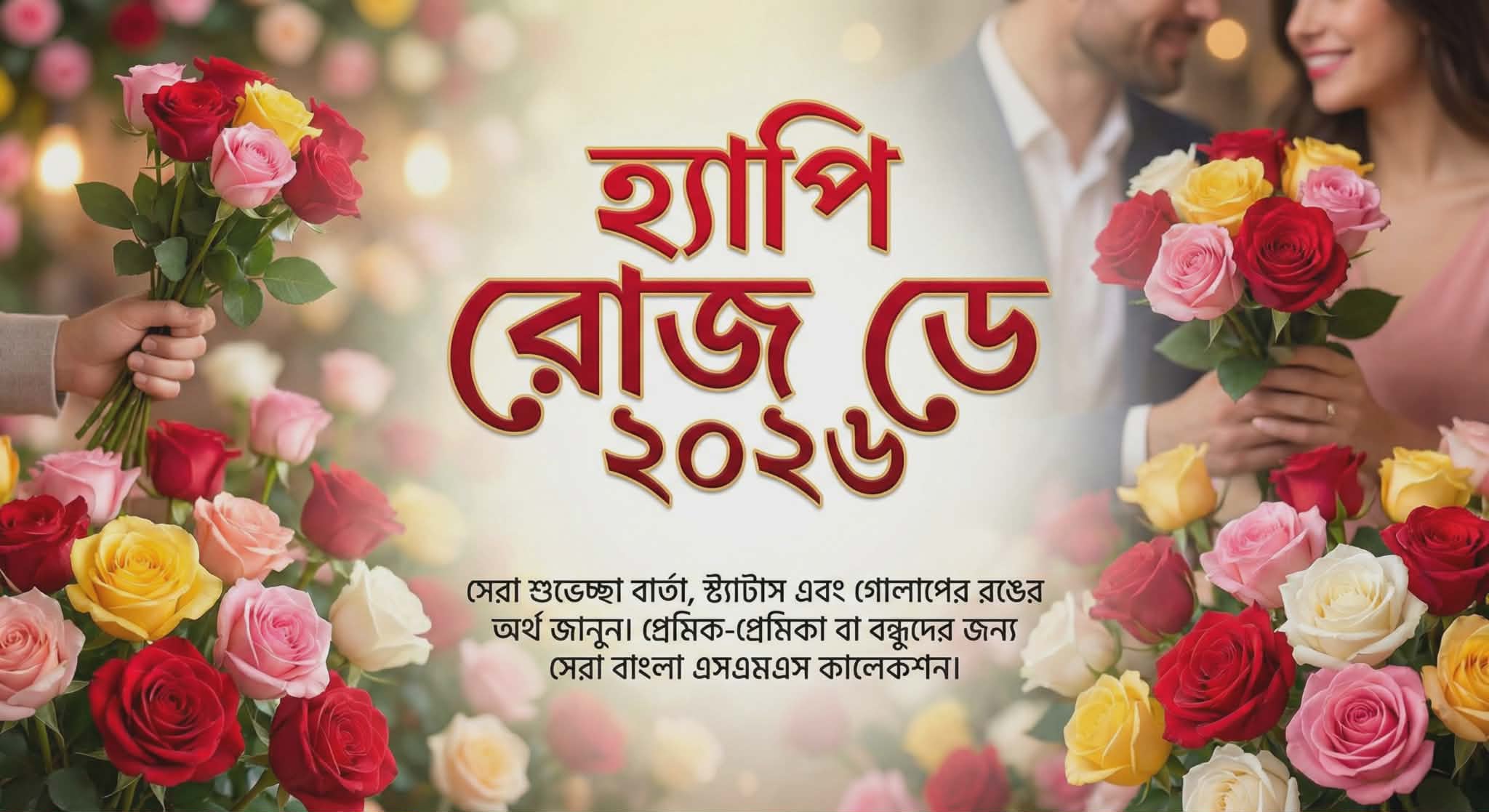 হ্যাপি রোজ ডে ২০২৬: গোলাপের রং ও অর্থ এবং সেরা শুভেচ্ছা বার্তা | Happy Rose Day Bangla SMS