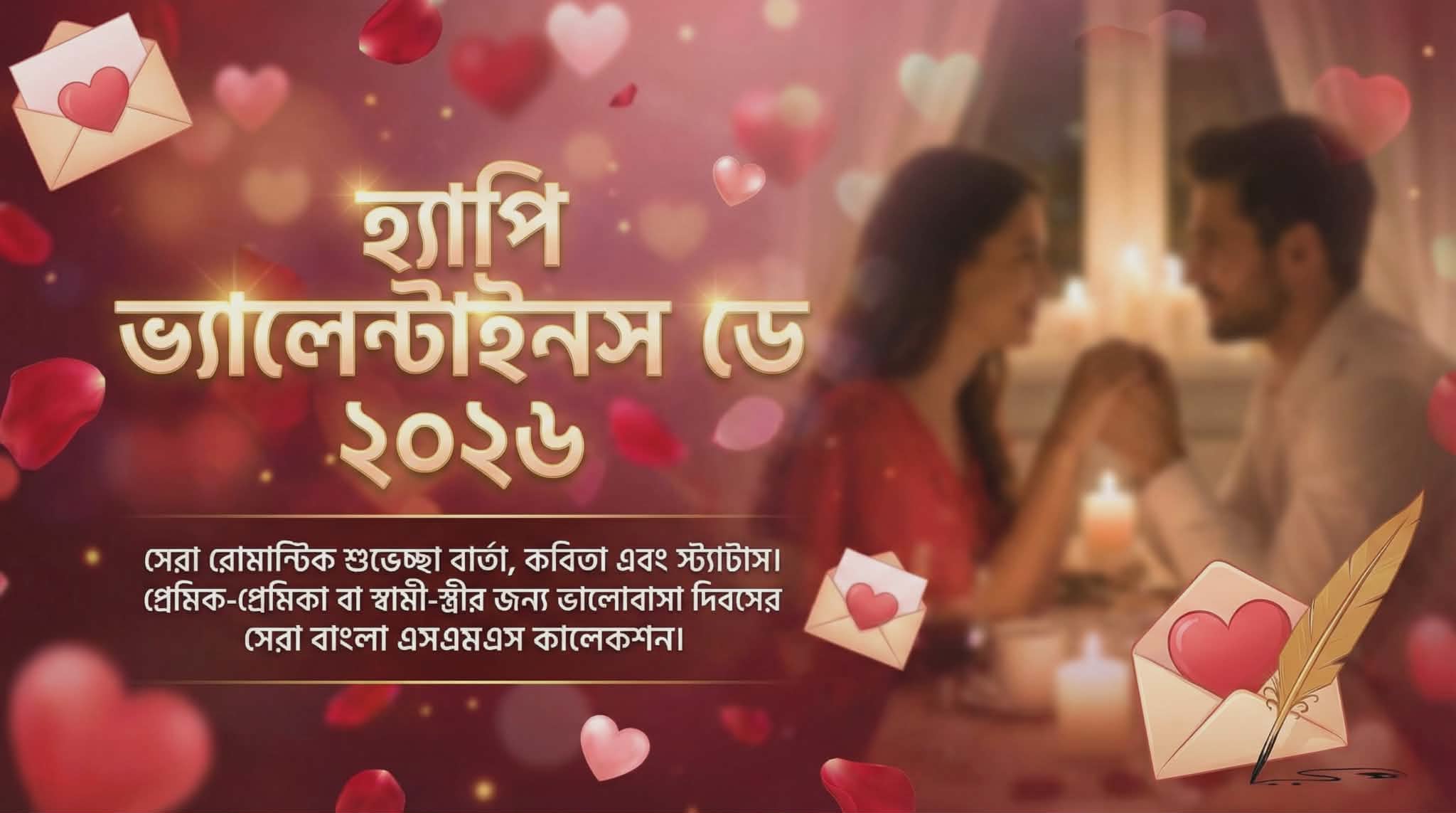 হ্যাপি ভ্যালেন্টাইনস ডে ২০২৬: সেরা ভালোবাসার শুভেচ্ছা ও স্ট্যাটাস | Happy Valentine's Day Bangla SMS